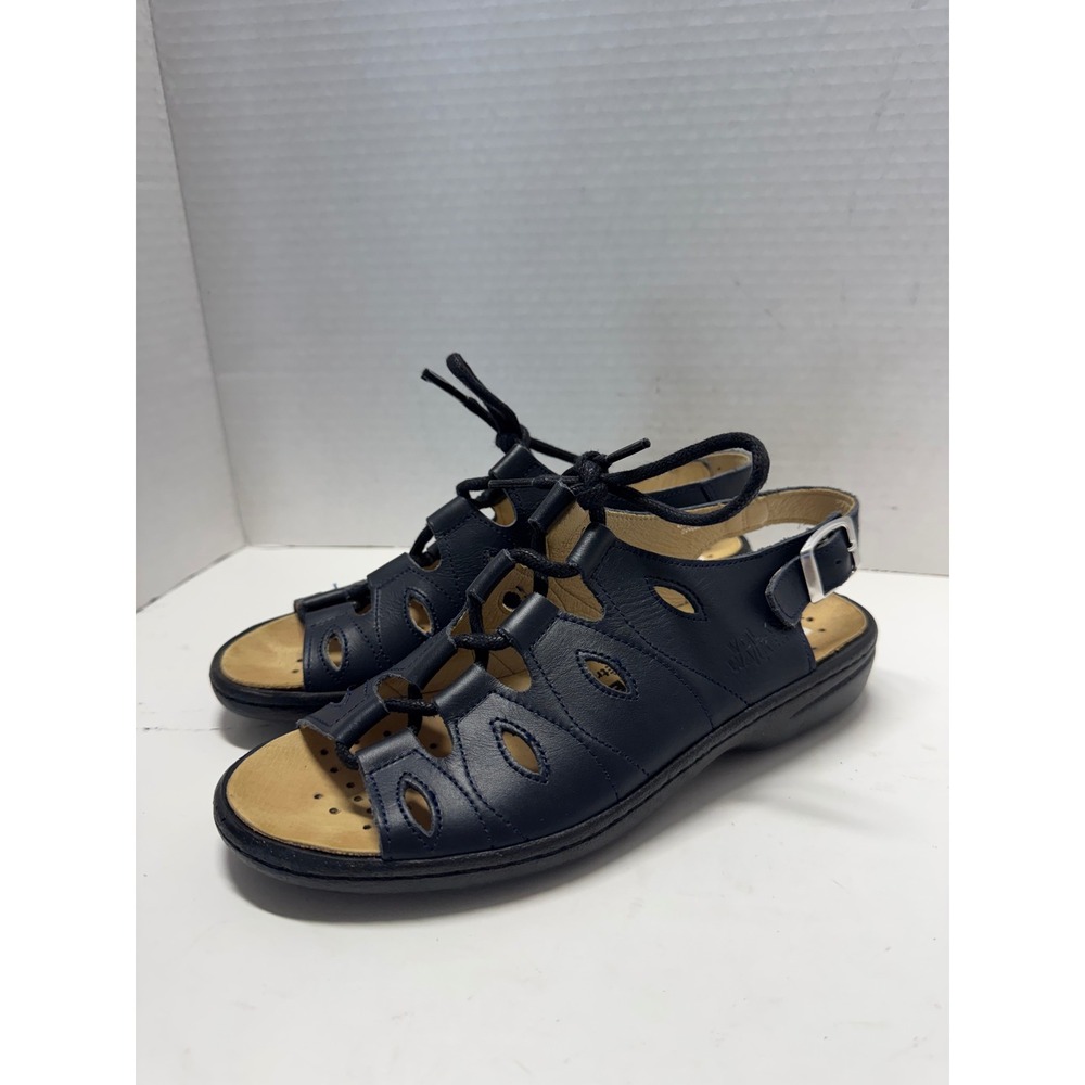 Volks Walkers Leather Lace Up Slingback Sandals Made in Spain Size 38 7.5